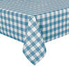 sancua Checkered Vinyl Rectangle Tablecloth, 60 x 102 Inch, 100% Waterproof Oil Proof Spill Proof PVC Table Cloth, Wipe Clean Table Cover for Dining Tables, Buffet Parties, Teal and White