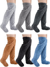 6 Pairs Fuzzy Leg Warmers Women Thigh High Furry Socks Over Knee Fluffy Sleeping Socks Slipper Stockings for Winter