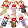 Lenwen 6 Pcs Family Hand Puppet Set 11.8 Inch Family Members Puppets with Movable Mouth Soft Plush Hand Puppet for Boys and Girls Teens Storytelling Play School Teaching Preschool (African American)