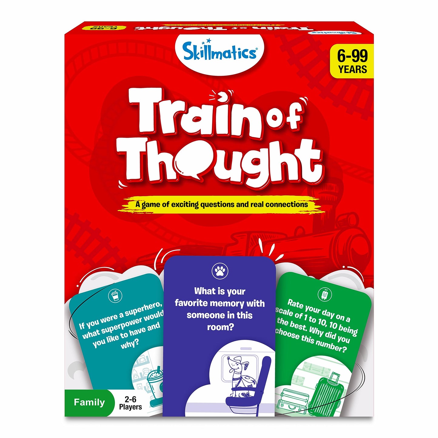 Skillmatics Card Game - Train of Thought, Fun for Family Game Night, Educational Toys, Travel Games for Kids, Teens and Adults, Gifts for Boys and Girls Ages 6, 7, 8, 9 and Up