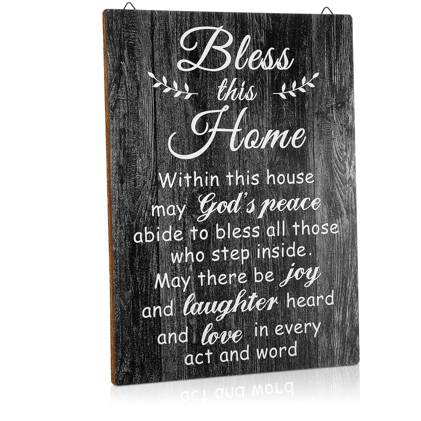 Yalikop House Warming Gifts New Home Bless This Home Wall Decor House Blessing Plaque Farmhouse Entryway Sign Wood Rustic Sign for Living Room Bedroom Homeowner Gift Decor(13.8 x 11 Inches,Brown)