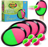 YoYa Toys Toss and Catch Ball Game Toy Set - 4 Paddles & 4 Sticky Balls - Fun Kids Outdoor Games Activity for Backyard, Beach, Park, Camping - Gift for Boys & Girls Ages 4 5 6 7 8 9 10 11 12 Year Old