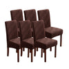 YUEANG Dining Chair Covers, Chair Covers for Dining Room Stretch Parsons Chair Slipcover, for Dining Room Kitchen Chair Protector Cover, Removable, Washable (Chocolate, 6 Pack)