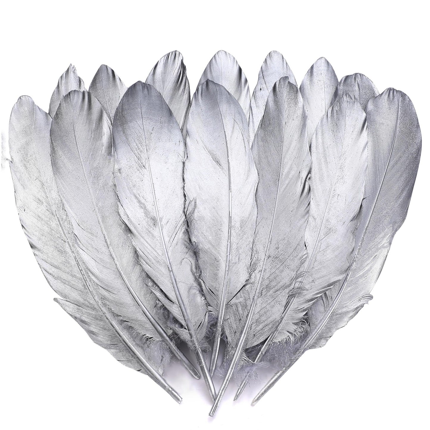 Larryhot Dipped Gold & Black Goose Feathers for Crafts - 6-8 inch 60 pcs Natural Feathers for Wedding Party Decorations,DIY Crafts and Clothing Accessories (Gold & Black)