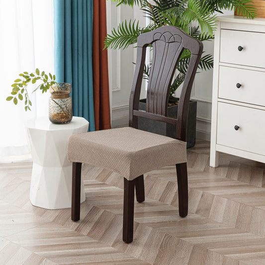 Genina Waterproof Seat Covers for Dining Room Chair Covers Waterproof Dining Chair Covers (4 PCS-Rear-Covered, Taupe)