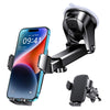 Qifutan Car Phone Holder Mount Phone Mount for Car Windshield Dashboard Air Vent Universal Hands Free Automobile Cell Phone Holder Fit for iPhone Smartphone Carbon Fiber