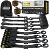 AUGO Ratchet Straps Heavy Duty 4 Pack -15 FT - 2200 LB Break Strength – with Safety Lock S Hooks - Cargo Straps for Moving, Appliances, Motorcycle – Soft Loop Tie Down Straps