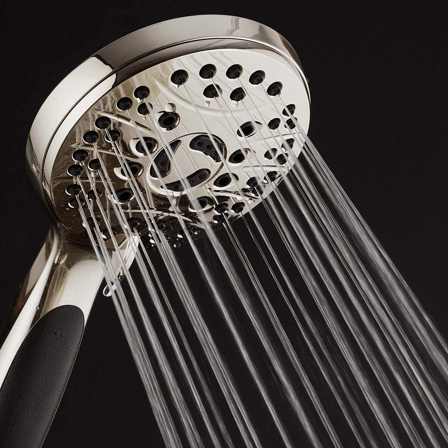 AquaSpa for California - High Pressure 6-setting Luxury Handheld Shower Head, 6 Ft Stainless Steel Hose, Anti Clog Jets, Anti Slip Grip, Top US Brand, Extra Wall Bracket - Brushed Nickel Finish