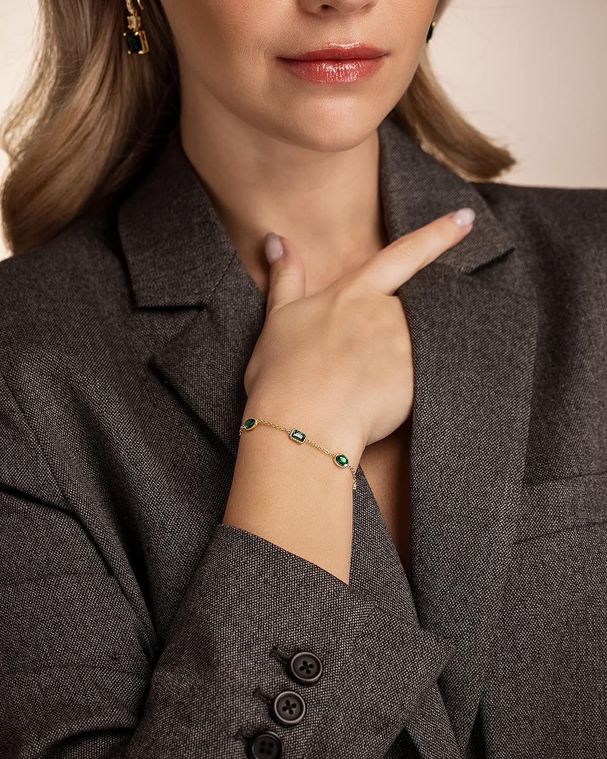 Tennis Bracelets for Women by SNGIA, Tennis Bracelet, Green Bracelet, Emerald Jewelry, 18K Gold Plated Emerald Green Bracelets for Women, Amethyst Bracelet, Green Bracelet, Gold Tennis Bracelet, Sapphire Jewelry for Women