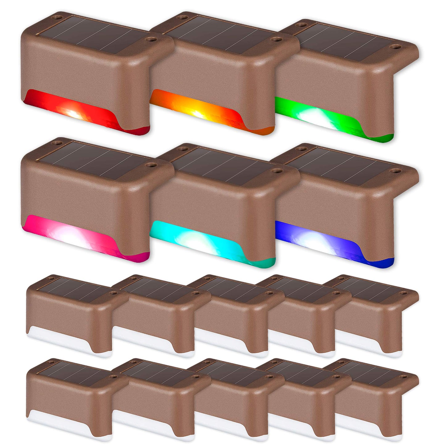 SOLPEX Solar Deck Lights Outdoor 16 Pack, Solar Step Lights Waterproof Led Solar lights for Outdoor Stairs, Step , Fence, Yard, Patio, and Pathway(Warm White)