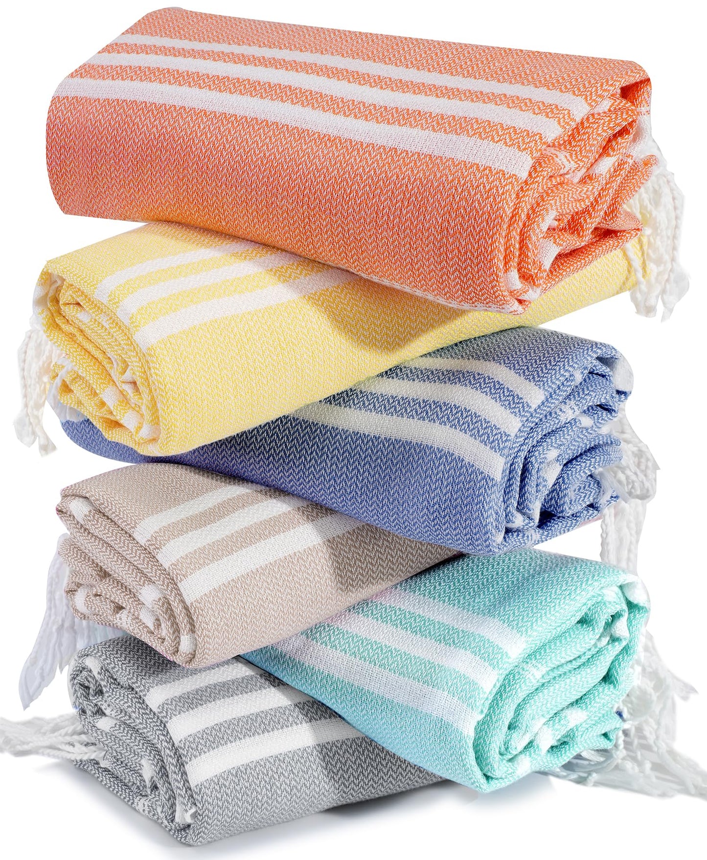 6 Packs Turkish Beach Towel Blanket Bath Pool Towels Bulk Travel Sand Free Quick Dry Extra Large Oversized Cute Big Cotton Soft Lightweight Compact Proof Men Women Adult Long Aesthetic Cloud