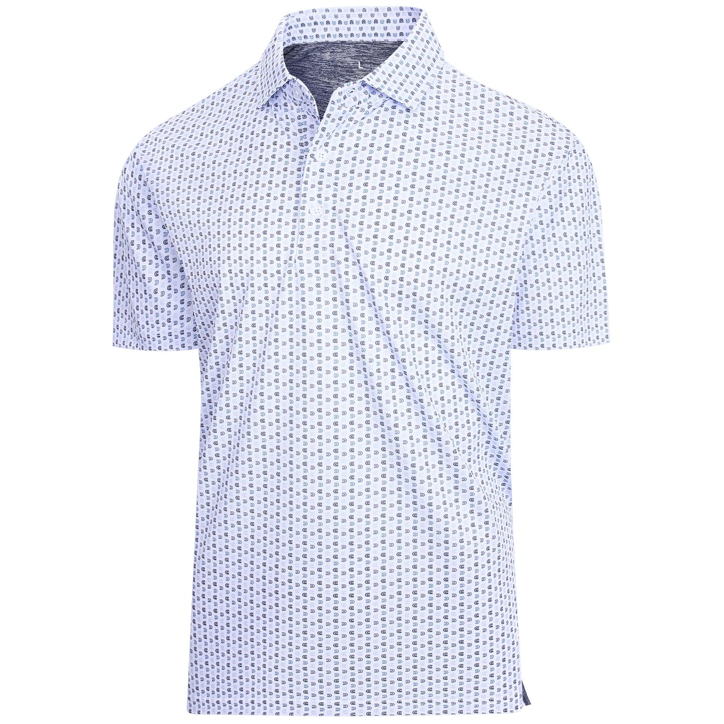 Esabel.C Mens Golf Shirts Print Moisture Wicking Short Sleeve Performance Dry Fit Stretch Active Polo Shirts for Men