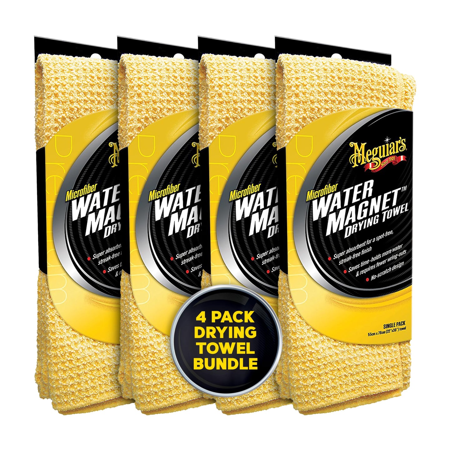 Meguiar's Water Magnet Microfiber Drying Towel, Premium Car Wash Microfiber Towel That’s Super Plush, Water Absorbent & Scratch-Free Big Microfiber Towels for Cars, 1 Pack