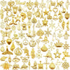 Julie Wang 200PCS Assortment Bulk Gold Charms Mixed Golden Pendants for Bracelet Necklace Jewelry Making Crafts DIY Supplies 5-30mm