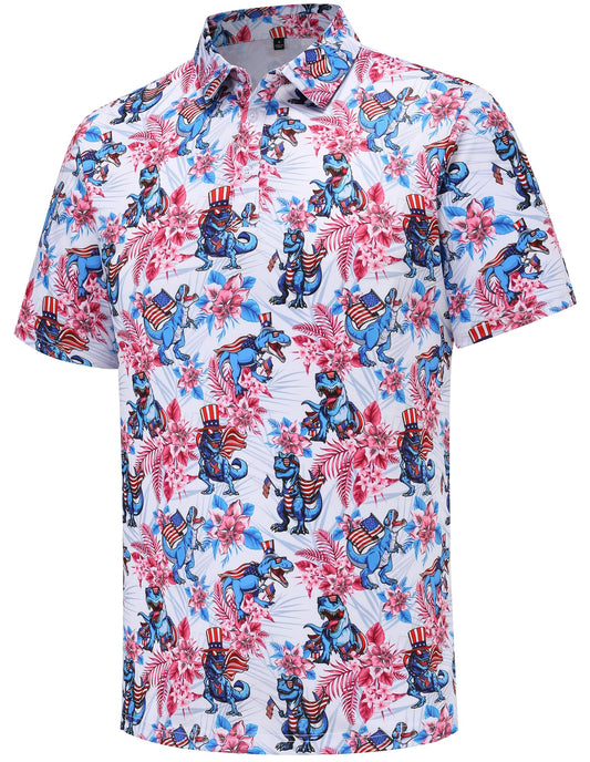 Mens Golf Polo Shirts Short Sleeve Dry Fit Performance Moisture Wicking Casual Funny Golf Polo Shirts for Men