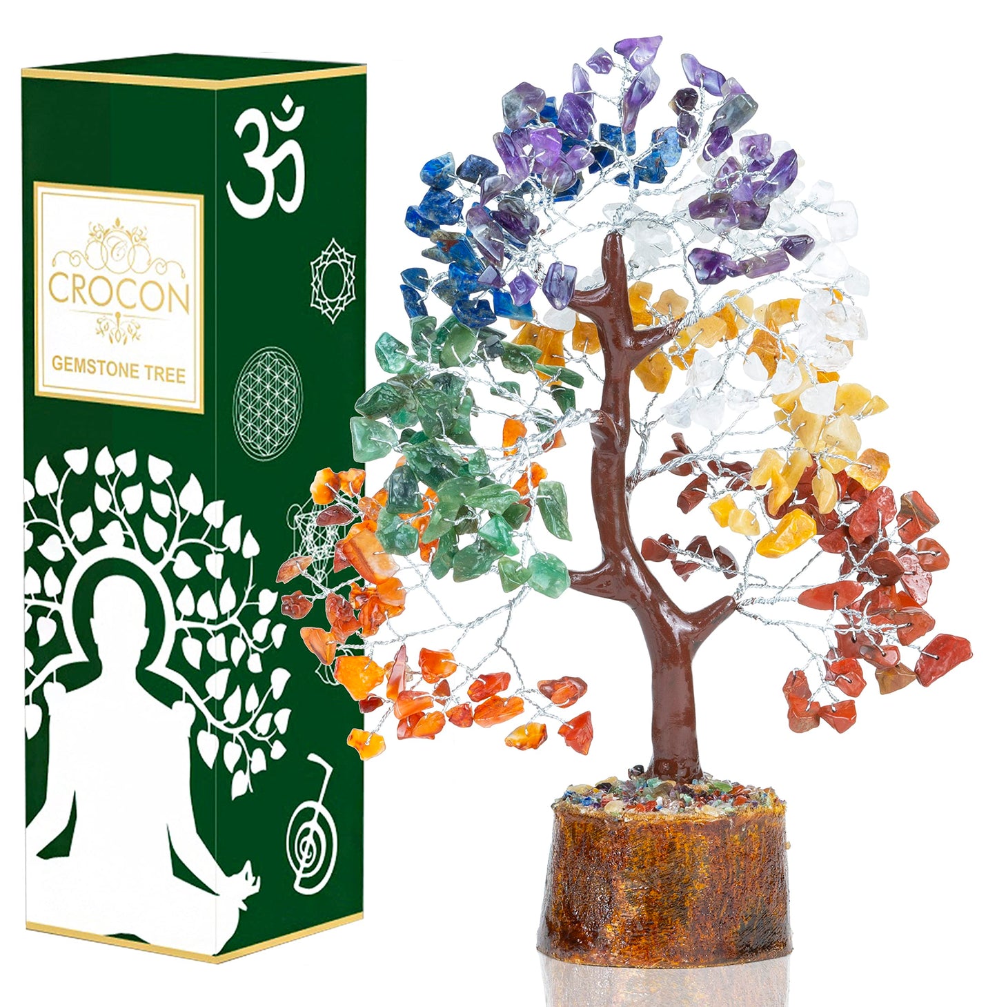 7 Chakra Crystal Tree of Life - Handmade Feng Shui Bonsai, Attract Good Luck - Gemstone Tree, Home Decoration Crystals - Seven Chakra Tree for Positive Energy, Meditation Accessories, Money Tree Gift