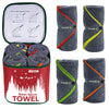 4Monster 4 Pack Microfiber Camping Towel Quick Dry, Super Absorbent Travel Towel with Waterproof Bag, Lightweight Boat Towel for RV, Sport, Gym, Beach, Pool, Swim,Family Trip