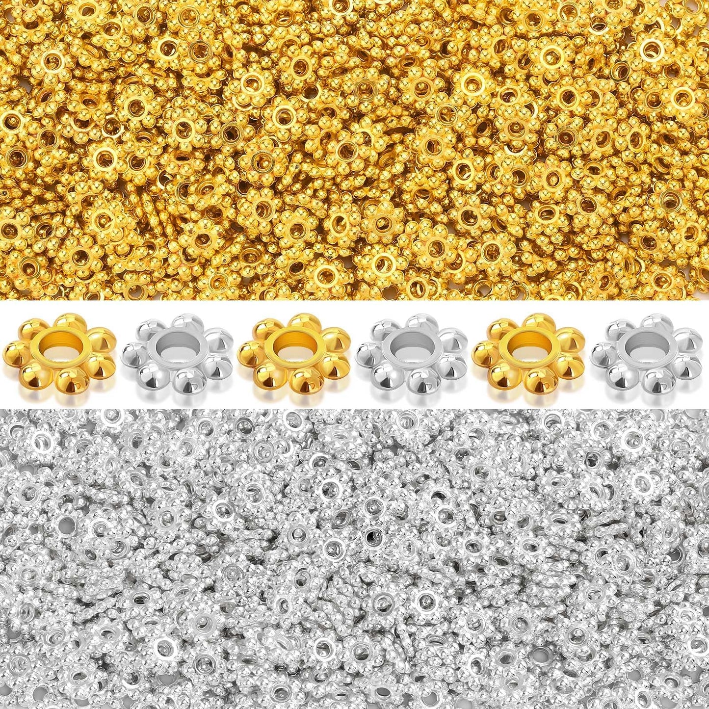 Augshy 700PCS White Letter Beads Alphabet Beads for Making DIY (6mm)