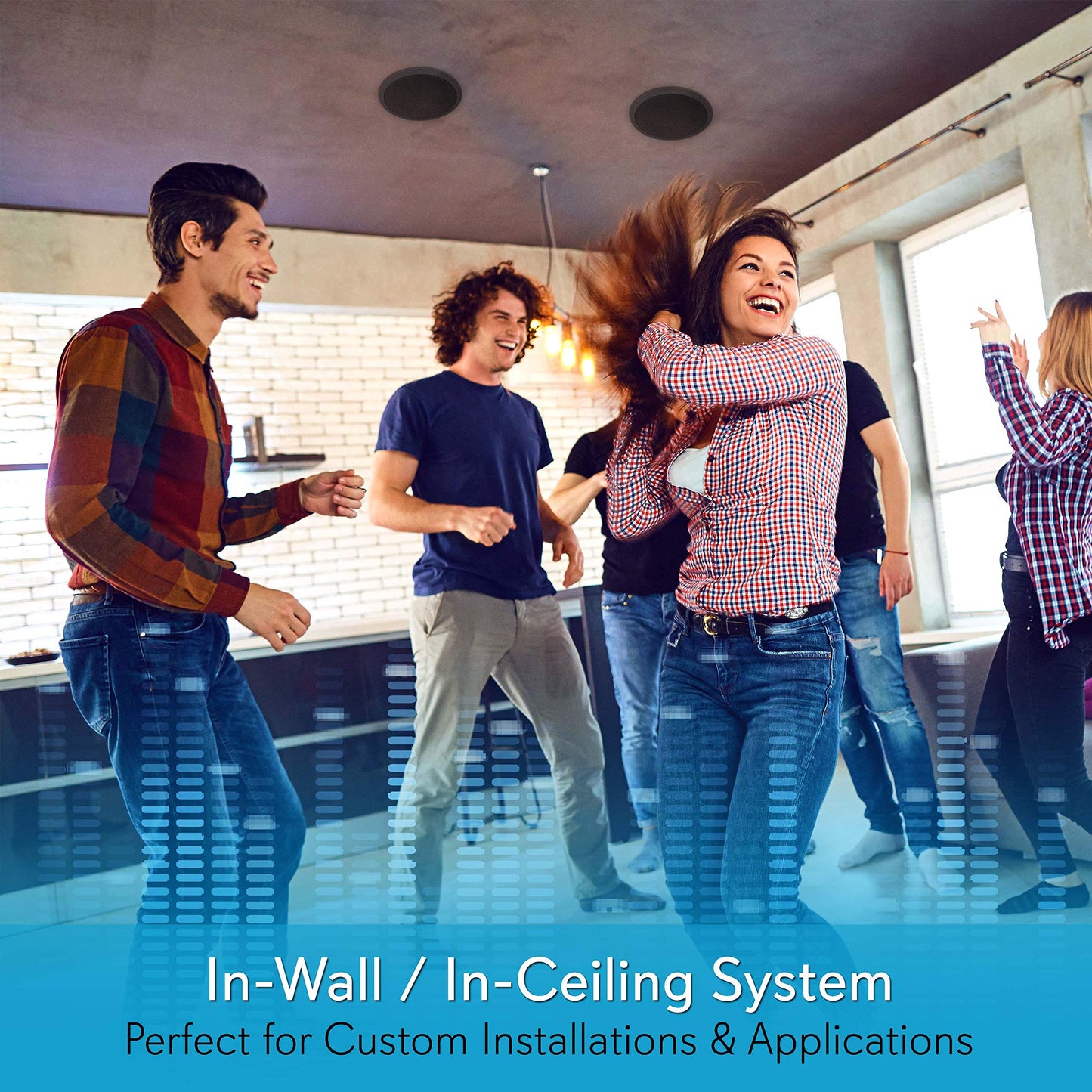 Pyle 8'' Ceiling Wall Mount Speakers-Pair of 2-Way Midbass Woofer Speaker 1/2'' Polymer Dome Tweeter Flush Design w/50Hz-20kHz Frequency Response&250 Watts Peak Easy Installation-Pyle PDIC81RDBK