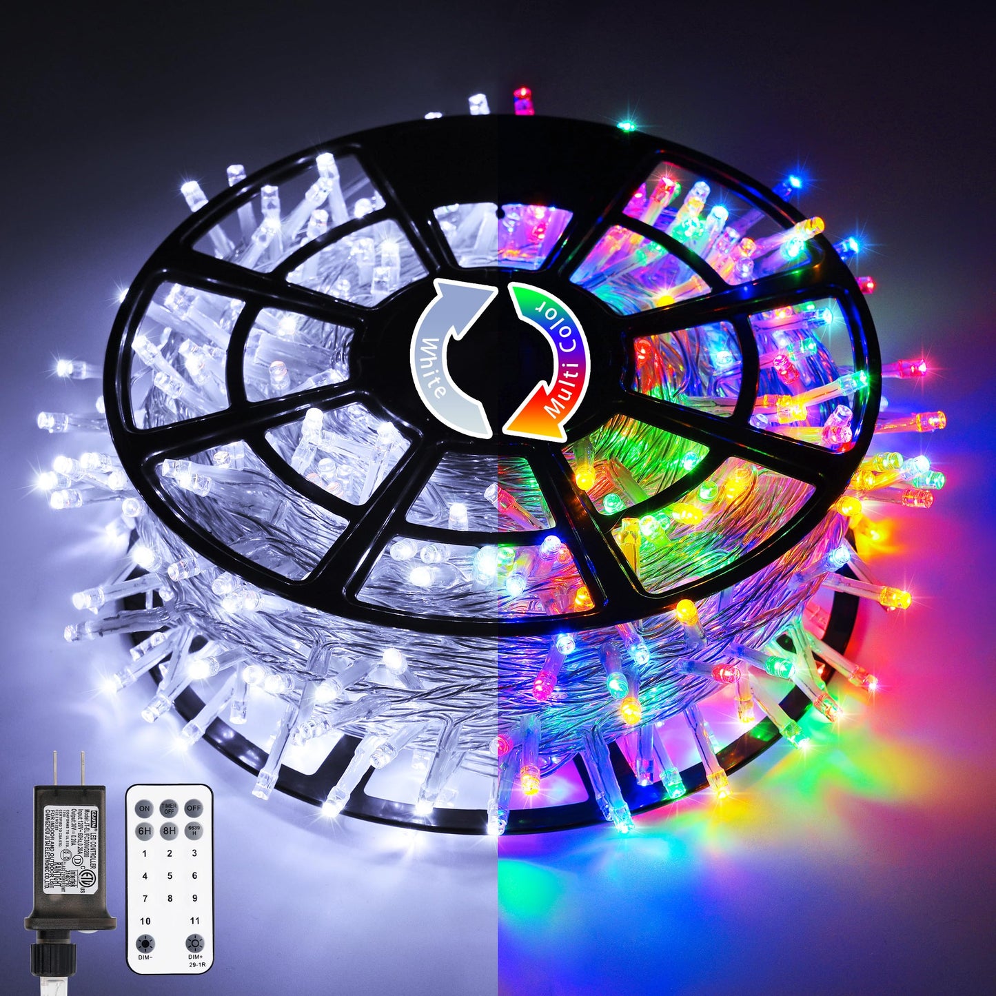 JMEXSUSS 168FT 600 LED Christmas Lights Outdoor Waterproof 8 Modes Indoor String Lights for Outside Warm White Christmas Tree Lights Plug in for Bedroom Wedding Party Holiday Classroom Decorations