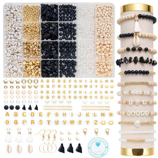 Xylise Jewelry Making Supplies Kit Natural Stone Beads for Irregular Natural Stone with for DIY Craft Bracelet Necklace Earrings for Adults (Transparent)