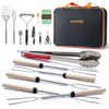 Camping Cooking Utensils Set Grilling Cookware Camp Kitchen Rotating Marshmallow Roasting Sticks BBQ Forks, Portable RV Camping Essentials Camper Must Haves for Cookouts Open Fire Pit