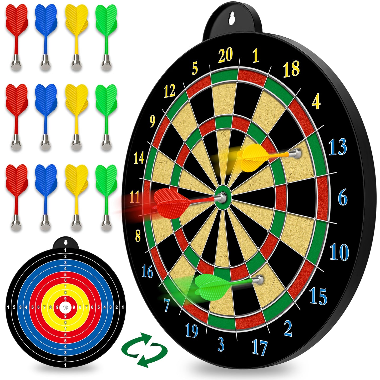 Magnetic Dart Board - 12pcs Magnetic Darts - Excellent Indoor Game and Party Games - Gifts for 5 6 7 8 9 10 11 12 Year Old Boy Kids