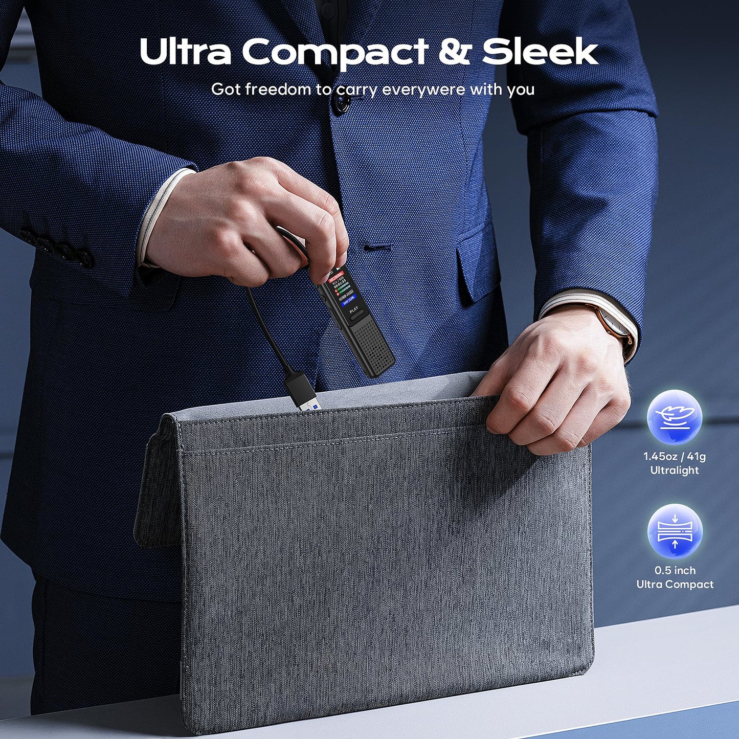 64GB Voice Recorder - Upgraded Digital Voice Activated Recorder with AI Noise Reduction Technology, Dictaphone Tape Recording Device with Playback for Lectures Meetings/Classes/Interview