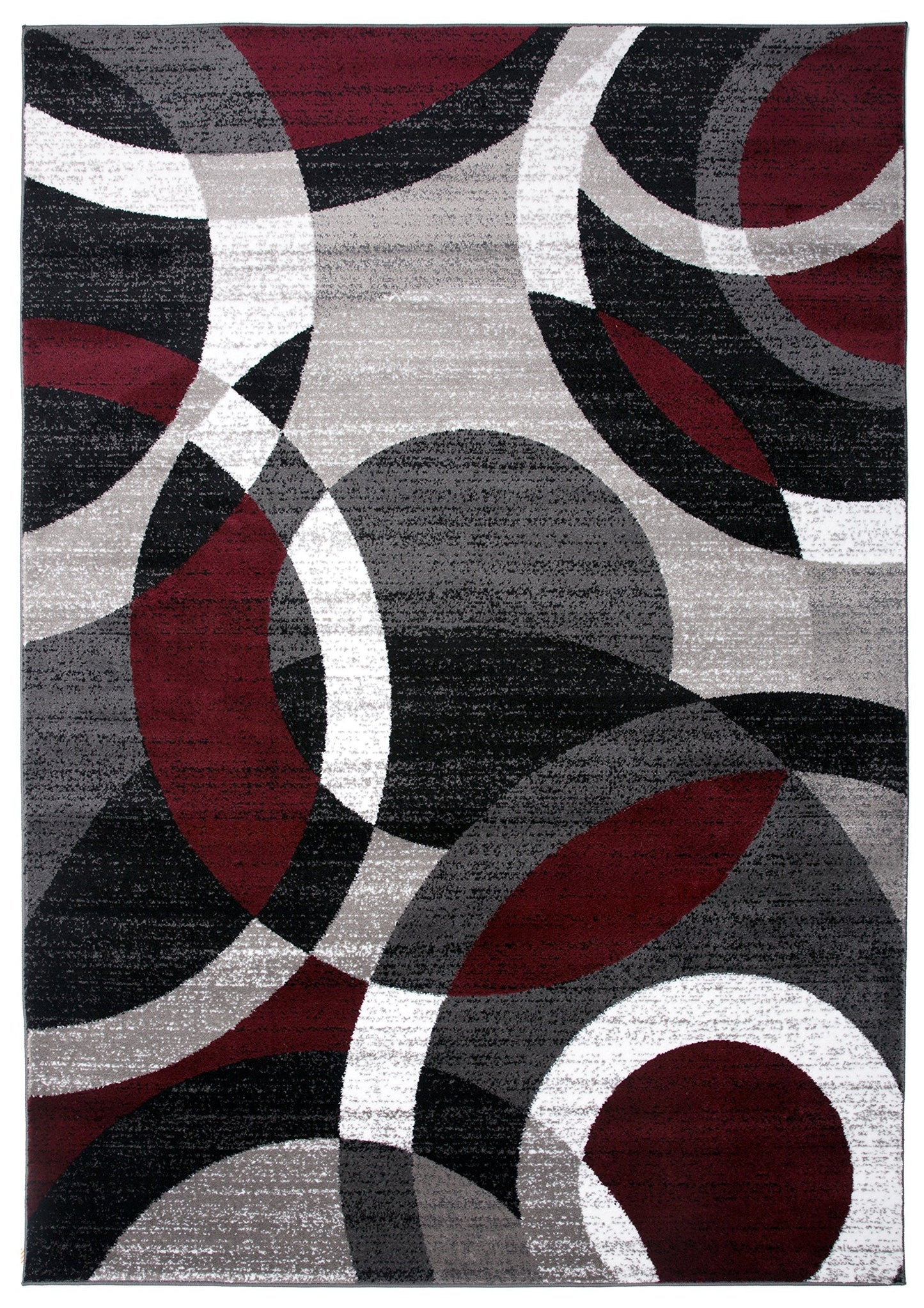 Rugshop Contemporary Abstract Circles Perfect for high Traffic Areas of Your Living Room,Bedroom,Home Office,Kitchen Area Rug 5'3" x 7'3" Red