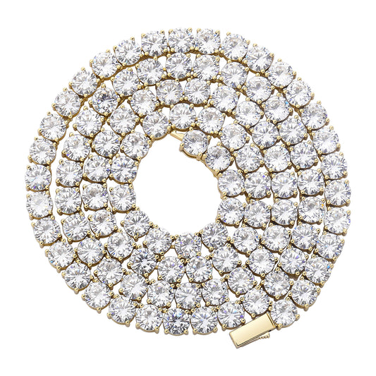 5MM Colorful Baguette Tennis Necklaces For Women Chains 14K Golden Silver Plated 5A+ Cubic Zirconia Tennis Mens Chain Necklaces Woman