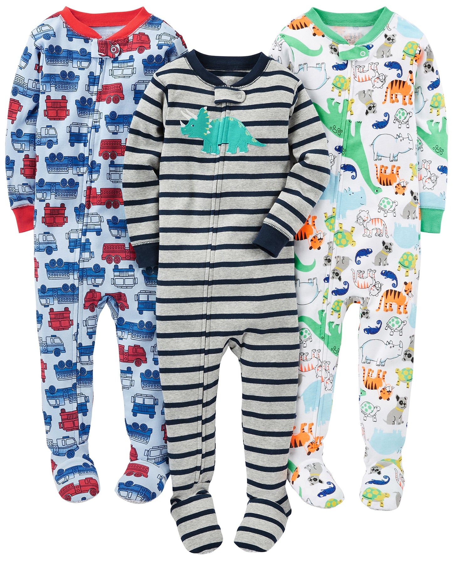 Simple Joys by Carter's baby-boys 3-pack Snug Fit Footed Cotton Pajamas