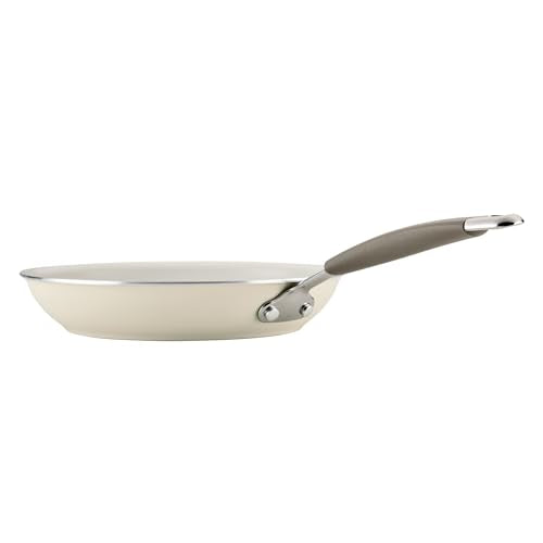 Rachael Ray Cucina Ceramic Nonstick Pots and Pans Set with Saucepans, Saute, Frying Pans, Stockpot, Lids, Pan Protectors, and Cooking Utensils, 13 Piece Non Stick Cookware Set - Almond