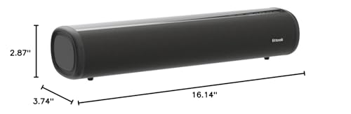 LITTOAK HDMI Sound Bar for TV, Bluetooth Small TV Soundbar Speaker, Optical/HDMI/Aux/Coax/USB/Bluetooth Connection for TV, PC, Projectors, Includes Remote Control, 16 inch