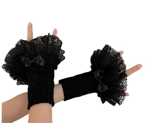 OCUH Y2K Accessories Cutecore Grunge Gloves for women Goth Fingerless Ripped Long Sleeve Cosplay Lolita Cute Arm Warmers