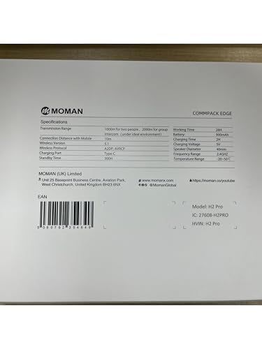 Moman Motorcycle Intercom Headset, CP-E 6 Riders 2000M Group Helmet Communication System, Universal Pairing with Music Sharing FM Radio Noise Cancellation Waterproof, 1 Pack, Helmet-Intercom-Headset