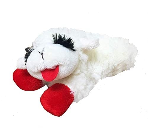 Multipet Lamb Chop Dog Plush Toy - Squeaky Dog Toy for Small & Medium Dogs - Extra Soft Plush Dog Toy - Stuffed Animal Dog Toy for Cuddling & Playing - Cute Pet Toy (10", Cream, 5 Squeakers)