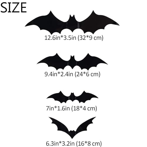 Halloween 3D Lighted Bats, 2025 Halloween Must-Have Halloweens 3D Lighted Bats, Light up Batss for Halloweenn, Glowing Halloweenr Hanging Bat Decor, 3D Bat LED Decoration (24PCS)