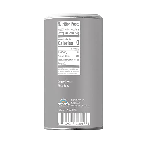 Natierra Himalania Himalayan Fine Pink Salt Shaker | Unrefined & Non-GMO | 13 Ounce