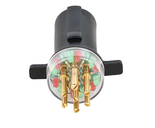 Innovative Products of America (7865L) 7-Way Round Pin Tractor Trailer Circuit Chaser™ for Testing Turn Signals, Hazard Lights, Brake Lights and More