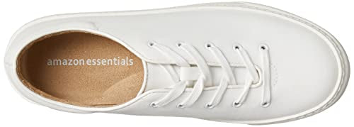 Amazon Essentials Women's Comfortable Lace Up Sneakers, White, 8.5