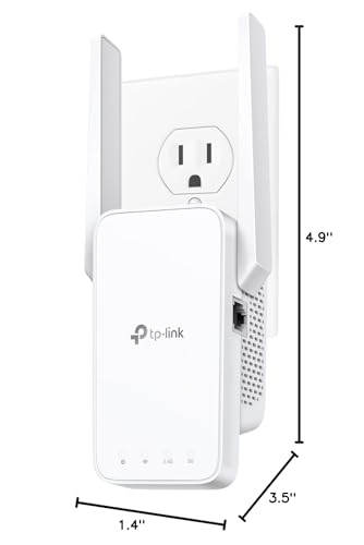 TP-Link AC1200 WiFi Extender, 2025 Wirecutter Best WiFi Extender, 1.2Gbps home signal booster, Dual Band 5GHz/2.4GHz, Up to 1600 Sq.ft and 32 Devices, EasyMesh Compatible, One Ethernet Port (RE315)