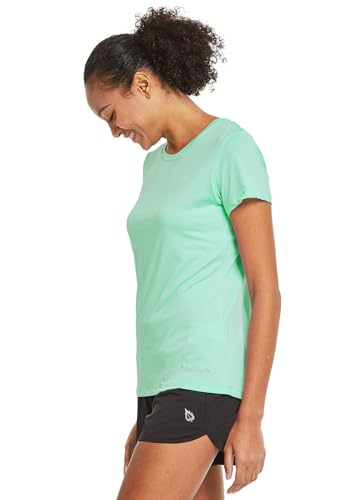 baleaf Women's Short Sleeve Running Workout Shirts Athletic Tops Lightweight Quick Dry Training Yoga Crewneck Aqua S