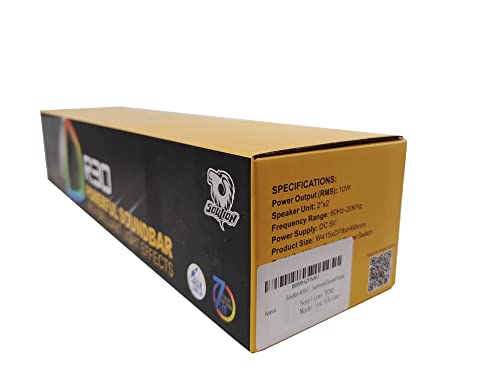 SOULION R30 Computer Speakers, Colorful LED Lights with Switch Button, Surround Sound Portable Computer Sound Bar Speakers for Desktop, Gray