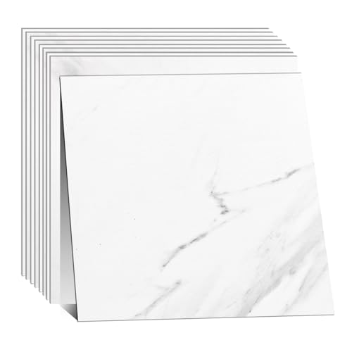 Vsmile 36 Pieces Peel and Stick Vinyl Flooring, Marble White Self Adhesive Tiles 12 x 12 Inch DIY for Bedroom, Kitchen, Living Room,Laundry Room, Bathroom,RV Floor