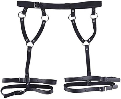 Punk Leather Thigh Harness,Punk Waist Chain Belt for women's and girls' jewelry belt body chains for Halloween