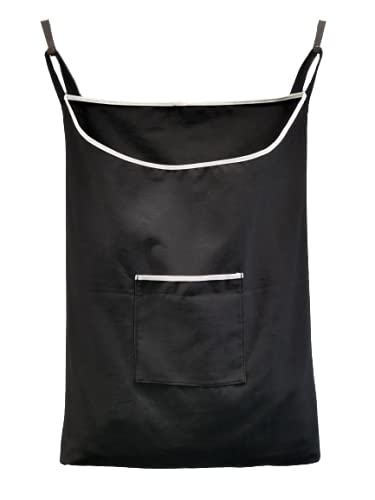 GORISEN Laundry Collector, Laundry Hamper, Door Hanging Laundry bag with hooks (Black, 65Liters)