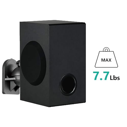 WALI Speaker Wall Ceiling Mounts One Pair, Bookshelf Speaker Wall Mount Brackets, Surround Sound Speaker Mounts, Hold up to 7.7 lbs (SWM202), Black