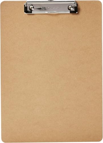 Amazon Basics Hardboard Office Clipboard, 6-Pack, Brown