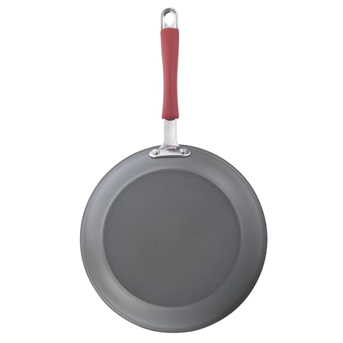 Rachael Ray - 87630 Rachael Ray Cucina Hard Anodized Nonstick Cookware Pots and Pans Set, 12 Piece, Gray with Red Handles