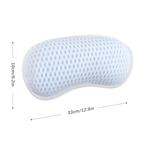 Bathtub Bath Pillows for Tub - Bathtub Pillow for Neck & Back Support with Ergonomic TPE, 4D Mesh Upgraded Bath Tub Pillow Headrest with 3 Strong Suction Cups & Hook, Bathroom Accessories, Spa Gifts